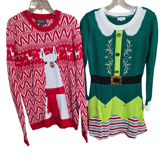 Women's Christmas Sweaters Large L 12 14 Winter Wholesale Bulk Lot of 2 - Picture 1 of 3